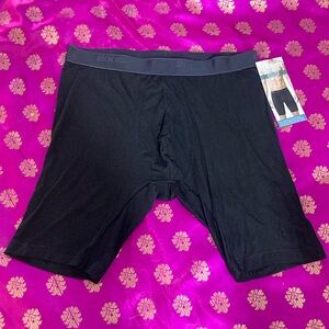 🐬2(X)IST 24 Flex ModalCollection Longer Leg Men's Black Boxer Briefs